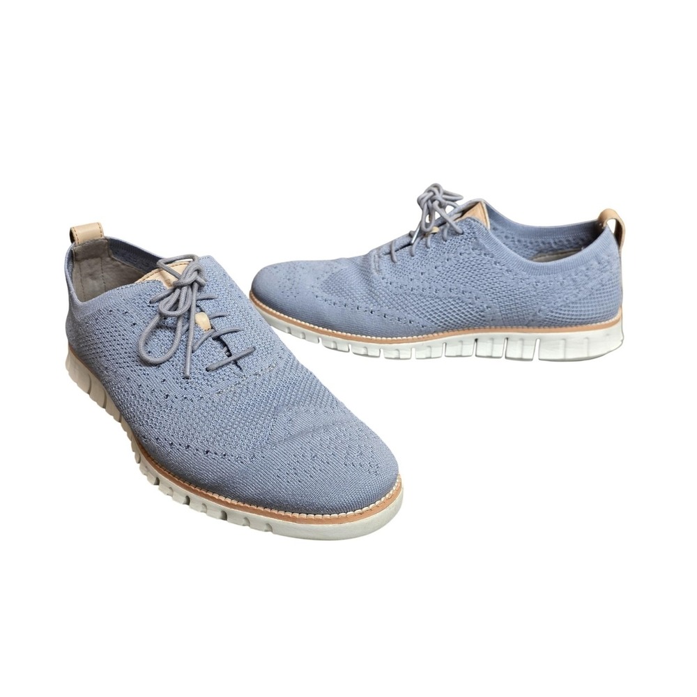 Cole Haan Zerogrand Shoes Mens Size 11 Blue Knit Lace Up Casual Comfort Sneakers
